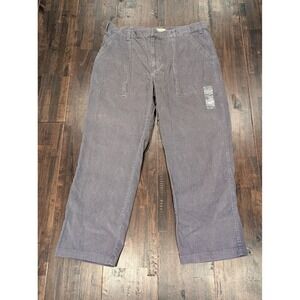 New St Johns Bay Pants Mens 40x30 Gray Corduroy Casual Utility Pockets Cotton‎